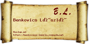 Benkovics László névjegykártya