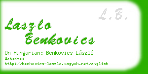 laszlo benkovics business card